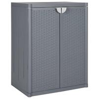 Opbevaringsskab til haven 65x45x88 cm polyrattan grå