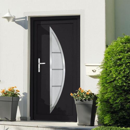 Hoveddør 98x190 cm PVC antracitgrå