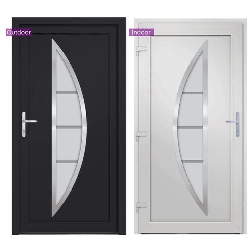Hoveddør 98x190 cm PVC antracitgrå
