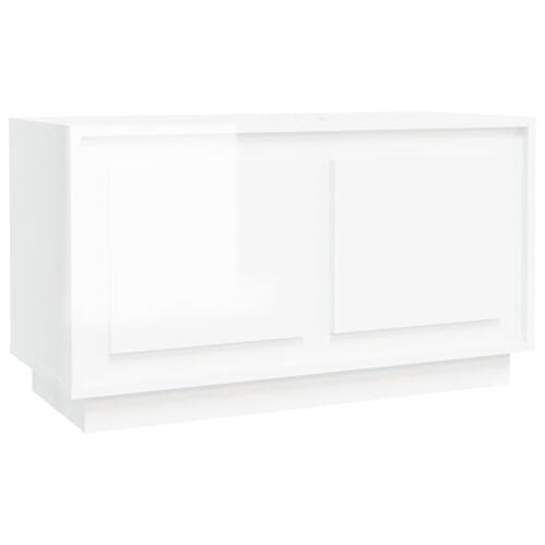 Tv-bord 80x35x45 cm konstrueret træ hvid højglans