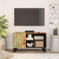 Tv-bord 80x33x46 cm massivt genbrugstræ og konstrueret træ