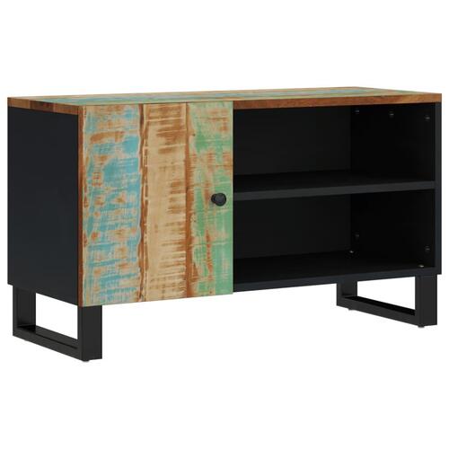 Tv-bord 80x33x46 cm massivt genbrugstræ og konstrueret træ