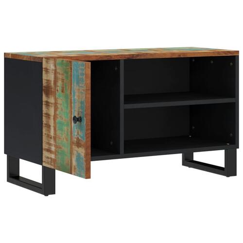 Tv-bord 80x33x46 cm massivt genbrugstræ og konstrueret træ