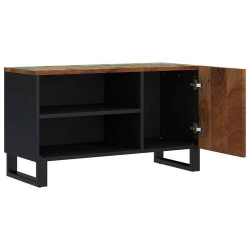 Tv-bord 80x33x46 cm massivt genbrugstræ og konstrueret træ