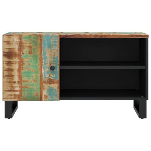 Tv-bord 80x33x46 cm massivt genbrugstræ og konstrueret træ