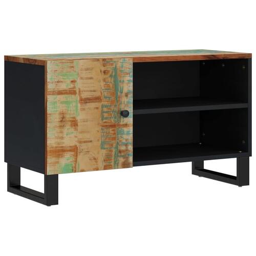 Tv-bord 80x33x46 cm massivt genbrugstræ og konstrueret træ
