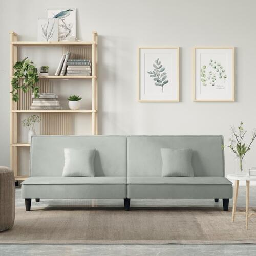 Sovesofa velour lysegrå