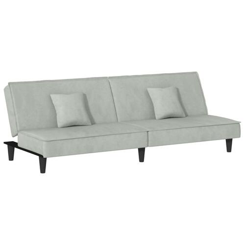 Sovesofa velour lysegrå