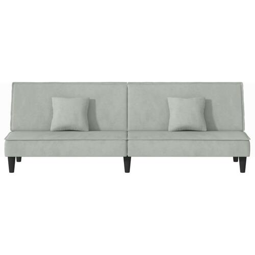 Sovesofa velour lysegrå