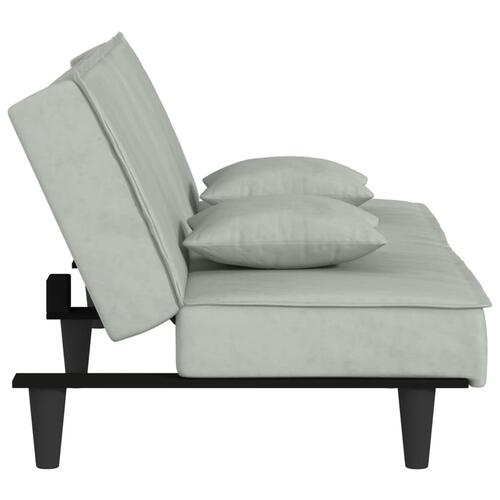 Sovesofa velour lysegrå