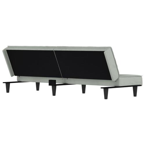 Sovesofa velour lysegrå