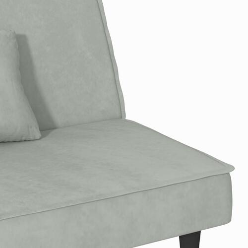Sovesofa velour lysegrå