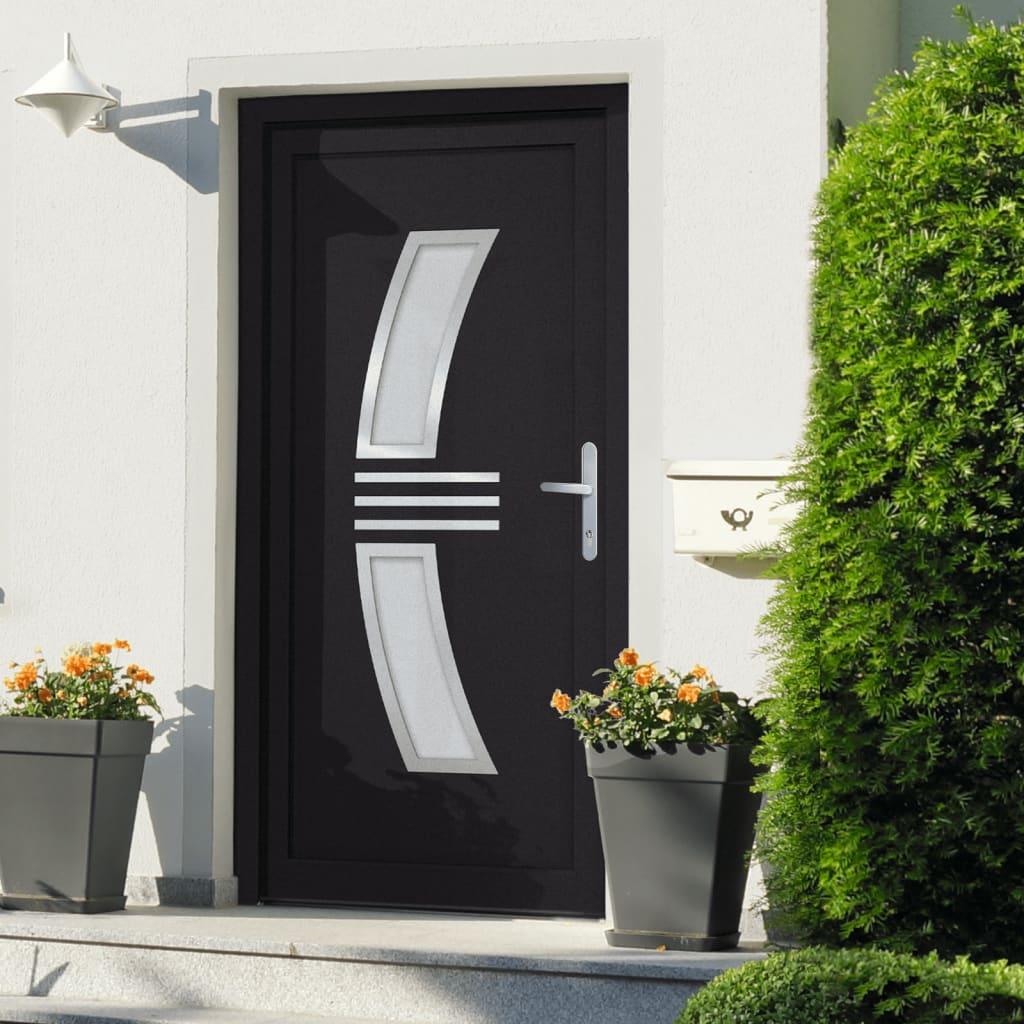 Hoveddør 98x208 cm PVC antracitgrå