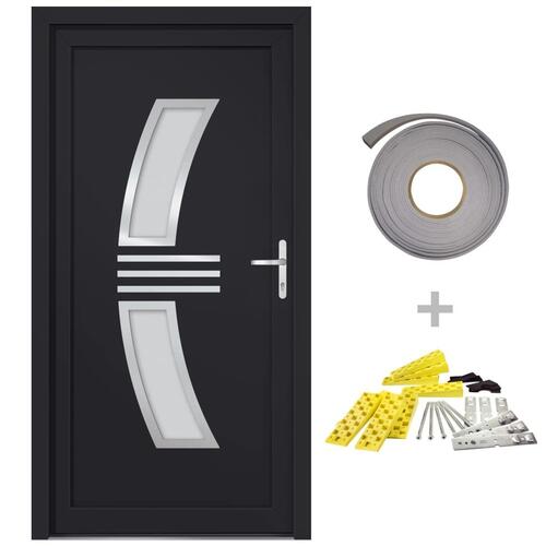 Hoveddør 98x208 cm PVC antracitgrå
