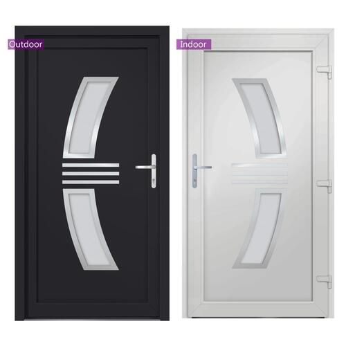 Hoveddør 98x208 cm PVC antracitgrå