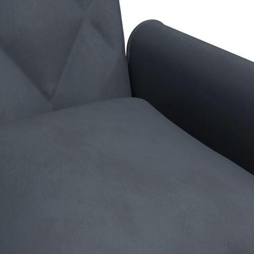 Sovesofa med armlæn velour mørkegrå