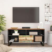 Tv-bord 100x33x46 cm massivt genbrugstræ og konstrueret træ