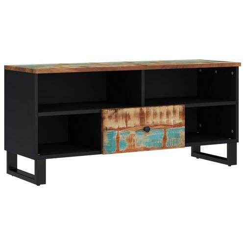 Tv-bord 100x33x46 cm massivt genbrugstræ og konstrueret træ