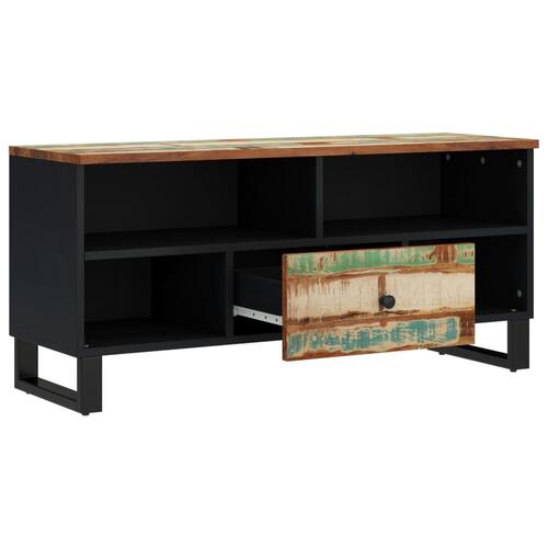 Tv-bord 100x33x46 cm massivt genbrugstræ og konstrueret træ