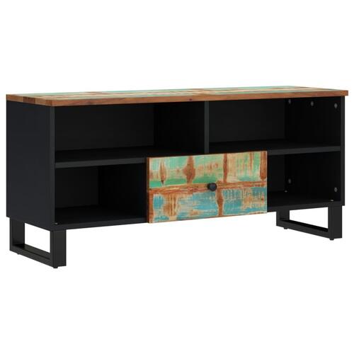 Tv-bord 100x33x46 cm massivt genbrugstræ og konstrueret træ