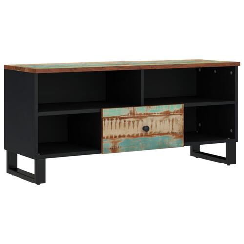 Tv-bord 100x33x46 cm massivt genbrugstræ og konstrueret træ