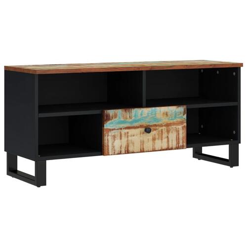 Tv-bord 100x33x46 cm massivt genbrugstræ og konstrueret træ