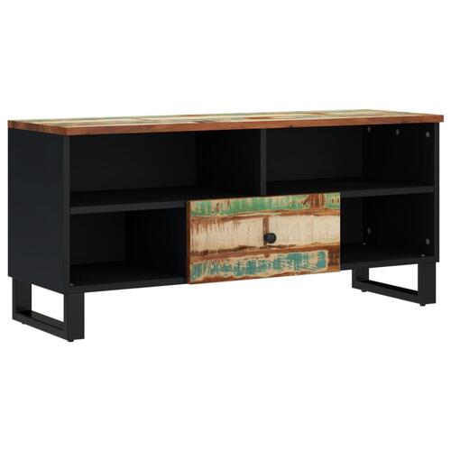 Tv-bord 100x33x46 cm massivt genbrugstræ og konstrueret træ