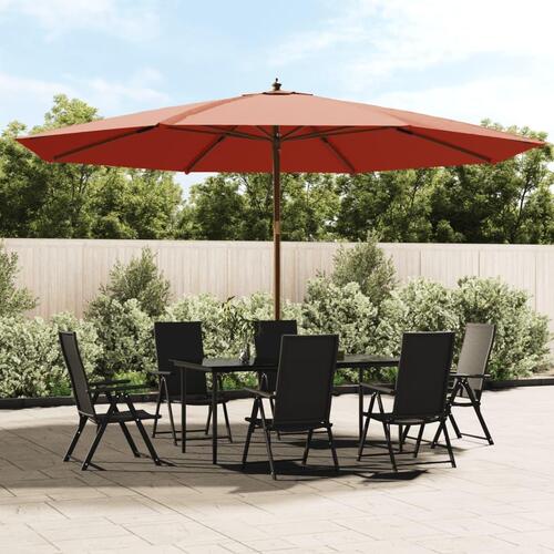 Haveparasol med træstang 400x273 cm terrakotta