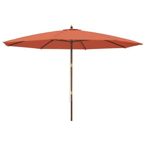 Haveparasol med træstang 400x273 cm terrakotta