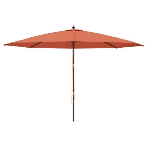 Haveparasol med træstang 400x273 cm terrakotta