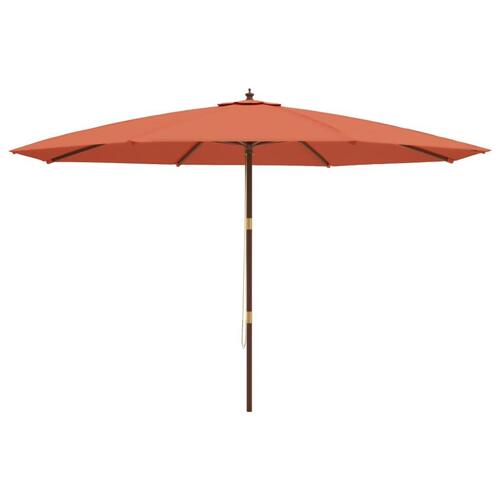 Haveparasol med træstang 400x273 cm terrakotta
