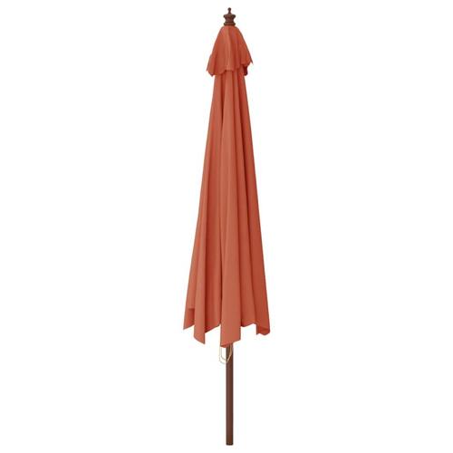 Haveparasol med træstang 400x273 cm terrakotta