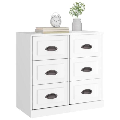 Skænk 70x35,5x67,5 cm konstrueret træ hvid højglans