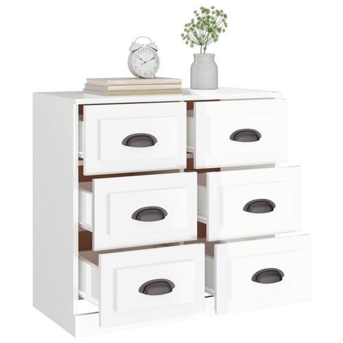 Skænk 70x35,5x67,5 cm konstrueret træ hvid højglans
