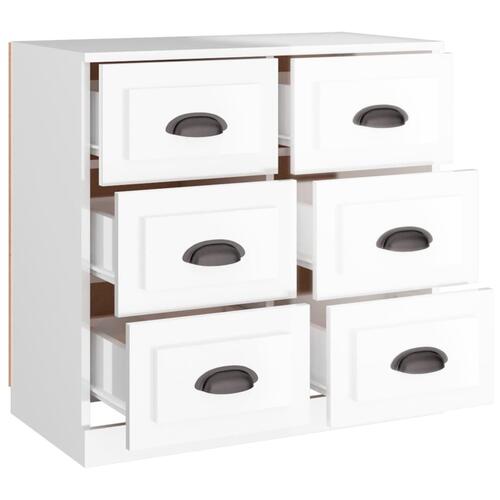 Skænk 70x35,5x67,5 cm konstrueret træ hvid højglans