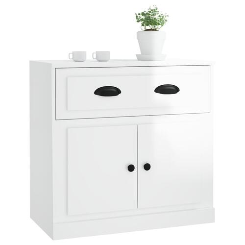 Skænk 70x35,5x67,5 cm konstrueret træ hvid højglans