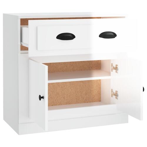 Skænk 70x35,5x67,5 cm konstrueret træ hvid højglans