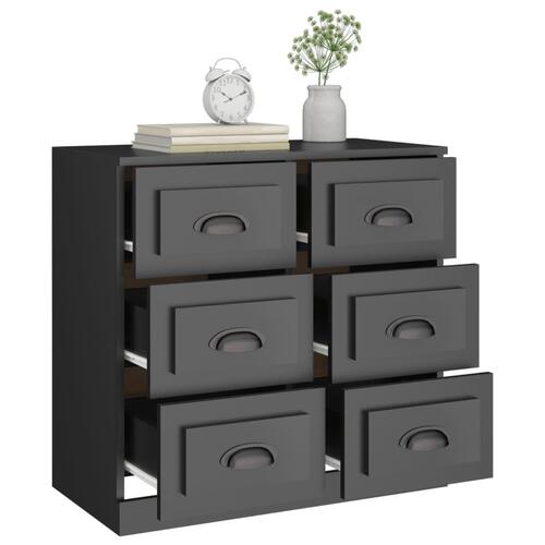 Skænk 70x35,5x67,5 cm konstrueret træ sort