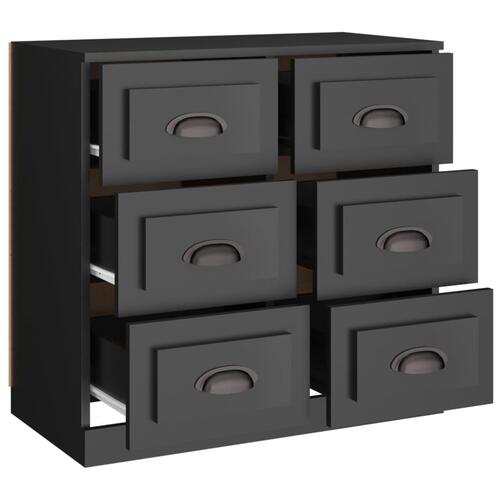 Skænk 70x35,5x67,5 cm konstrueret træ sort