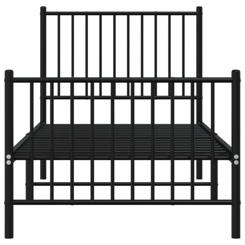 Sengeramme med sengegavl og fodgærde 80x200 cm metal sort