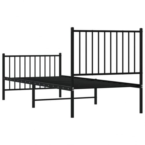 Sengeramme med sengegavl og fodgærde 80x200 cm metal sort