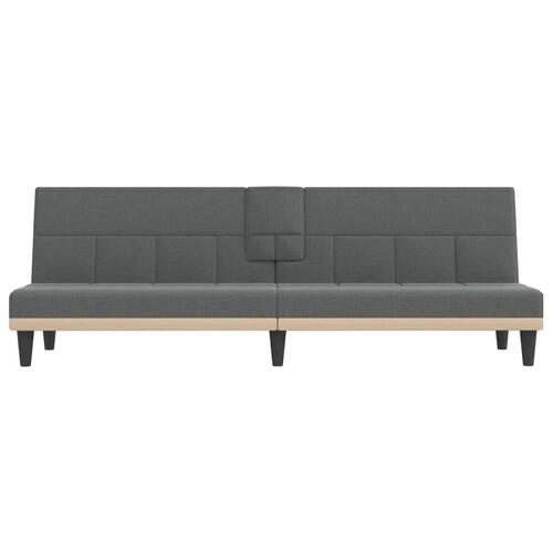 Sovesofa med kopholdere stof mørkegrå