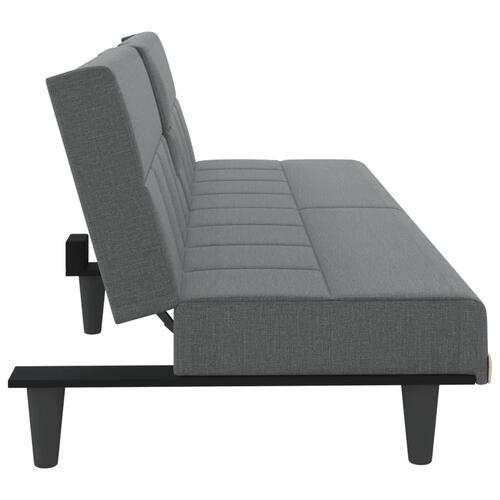Sovesofa med kopholdere stof mørkegrå