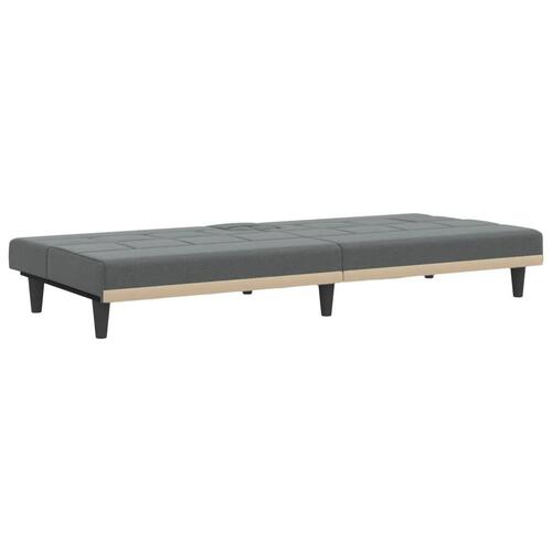 Sovesofa med kopholdere stof mørkegrå