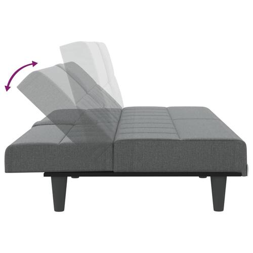 Sovesofa med kopholdere stof mørkegrå