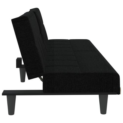 Sovesofa med kopholdere stof sort
