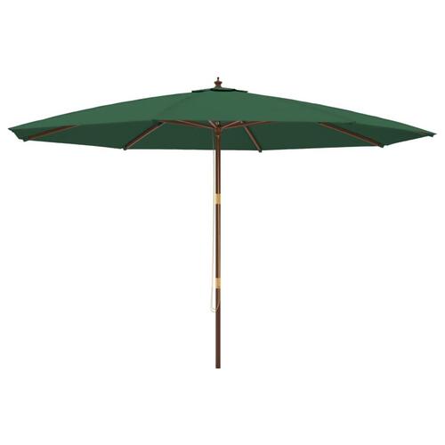Haveparasol med træstang 400x273 cm grøn