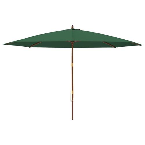 Haveparasol med træstang 400x273 cm grøn