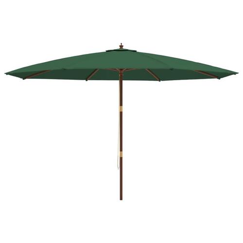 Haveparasol med træstang 400x273 cm grøn