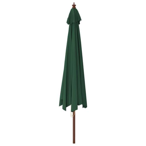 Haveparasol med træstang 400x273 cm grøn